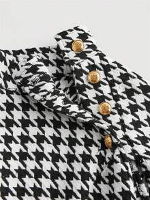 SHEIN MOD Women Winter Coats For Houndstooth Print Cloak Sleeve Overcoat,Business,Hippie,Flared Overcoat