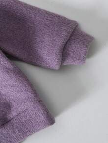 SHEIN 男婴V领二合一针织毛衣，高领针织套头衫，适合秋冬季 - 紫色 - 查看 6