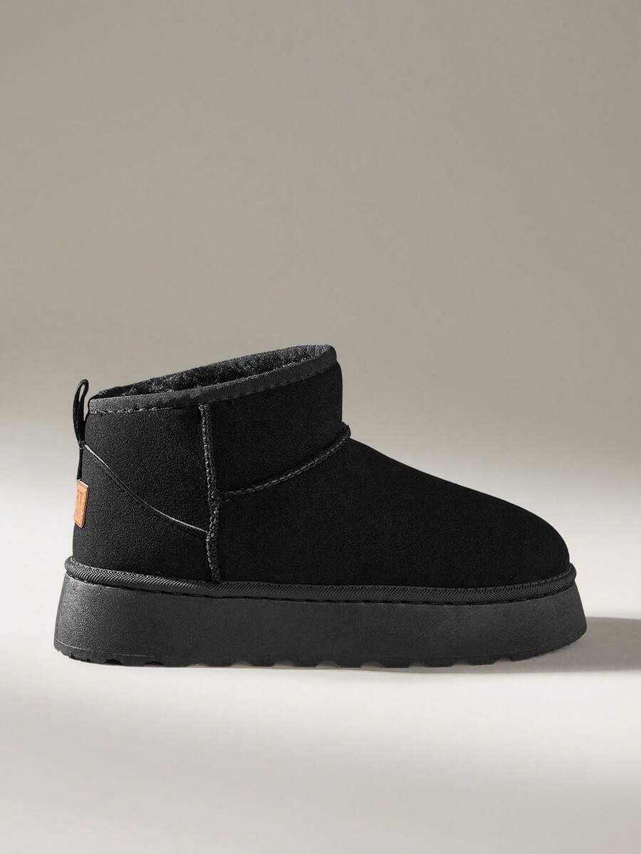 Solecia 女士厚底保暖休闲日常雪地靴 - 黑色 - 查看 1