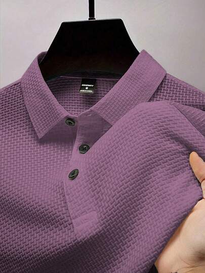 Manfinity Homme 男士纯色短袖 Polo 衫，适合日常通勤、春夏季和高尔夫运动