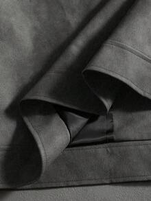 PAVTROS Manfinity Streetrush Men's Street-Style Popular INS Matching Men Jackets And Coats,Men's Casual Short Brown PU Leather Zip-Up Jacket, Autumn,Leather Jacket,Streetwear,Winter Jacket,Warm Winter Outfits, Christmas Outfits,Boy Friend Gifts Mens Cropped Jacket Work Jacket Cropped Men Jacket Cropped Zip Up Men Jacket Grey Jacket - Grey - View 8