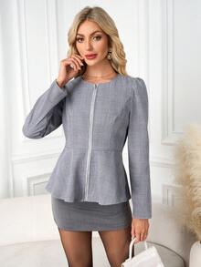 Ellevyn 女士皮革复合保暖加厚夹克，适合冬季通勤、外出和聚会