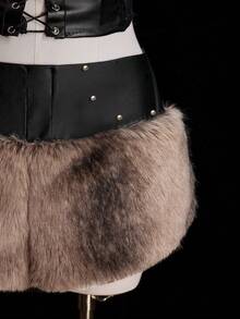 Sunspun Sexy Minimalist Furry Shorts - Brown - View 5