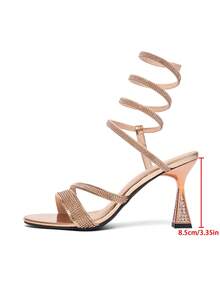 CUCCOO SZL Women's Rhinestone Embellished Shoes, Suitable For Dating, Parties, Weddings And Various Occasions - Champagne - View 14