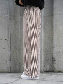 SAYEHFBABY بنطلون نسائي فضفاض واسع الساق بطبعات خطوط وحروف