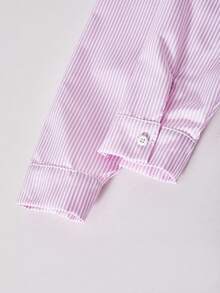 SHEIN ChillGRL Teen Girl Collegiate Graphic Sweatshirt With Striped Collar & Cuffs, Paired With Loose Black Sweatpants, 2 Piece Set, Suitable For Commuting, School, Street, Casual Wear, Spring & Autumn - Black - View 6