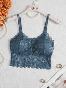 1 Áo ngực ren hoa thoải mái cho nữ - Màu xanh lá cây đậm - Xem 3