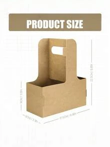 15 PCS Dual Cup Kraft Drink Carrier Disposable Takeout Tray For Simultaneous Hot Cold Beverages Ideal For Coffee Shops Cafes And Food Trucks