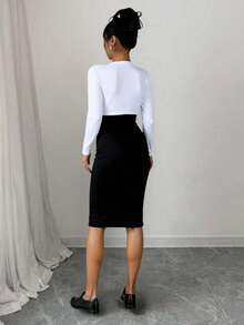 Women Sweater Dresses - White - View 3