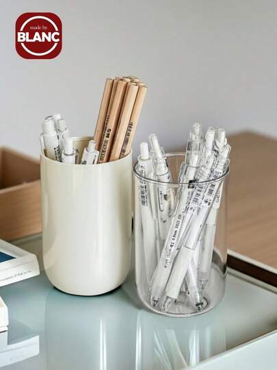 Madebyblanc 1pc New Minimalist Transparent Pen Holder, High-Quality Desk Organizer Bucket, Suitable For Students, Office Workers, Home, Simplified Storage, Larger Capacity, Material, Easy To Access, Pencil Holder Cute Christmas Decor, Christmas Decorations, Christmas, Pens, Pen, Stationery, Pencil Case, Pencil Pouch, School, Pencil Case Big, Office Equipment, Things For School, Note Paper, Kawaii Decor, Back To School, Pens, School Stuff