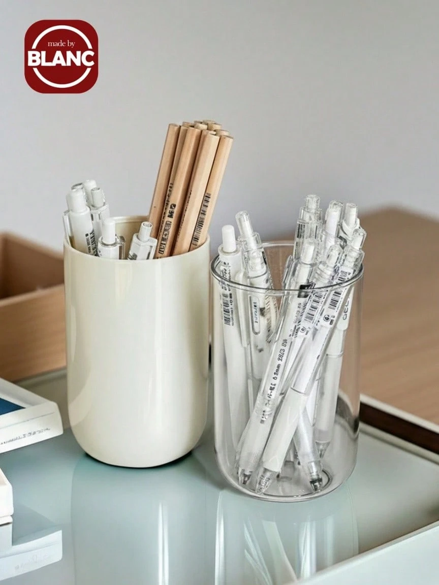 1 件新款简约透明笔筒，高品质办公桌收纳桶，适合学生、办公室工作人员、家庭、简化存储、更大容量、材料、易于取用、铅笔筒可爱圣诞装饰、圣诞装饰品、圣诞节、钢笔、钢笔、文具、铅笔盒、铅笔袋、学校、大号铅笔盒、办公设备、学校用品、便条纸、卡哇伊装饰、返校、钢笔、学校用品 - 彩色 - 查看 1