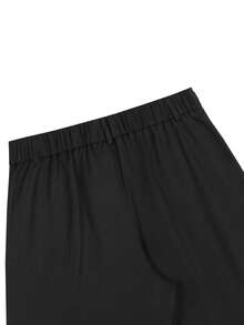 Calvornis Men's Modern Fit Cropped Black Woven Trousers With Unique Buckle Detail For Business And Everyday Wear Men Black Dress Pants Men Trousers - Black - View 6