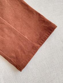 PrepCrw 1pc Tween Girls Elegant School Style Casual Urban Khaki Brown Pants, Suitable For Outings, Gatherings, Back To School, Winter Fall,Holiday - Brown - View 3