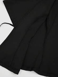 SHEIN Clasi 大码女式纯色短袖开衫外套和印花无袖中长连衣裙套装 - 紅色 - 查看 4