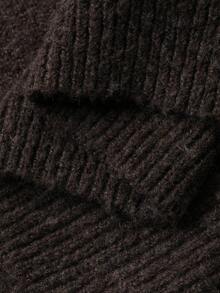 DAZY Women's Casual Colorblock Patchwork 2 In 1 Turtleneck Sweater, Autumn/Winter - Coffee Brown - View 7