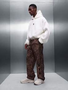 PLAYBOY X SUMWON Pantaloni largi pentru bărbați, cu imprimeu leopard, casual, lejeri, model animal, stil de stradă, confortabili, purtați zilnic - Multicolor - Vizualizare 3