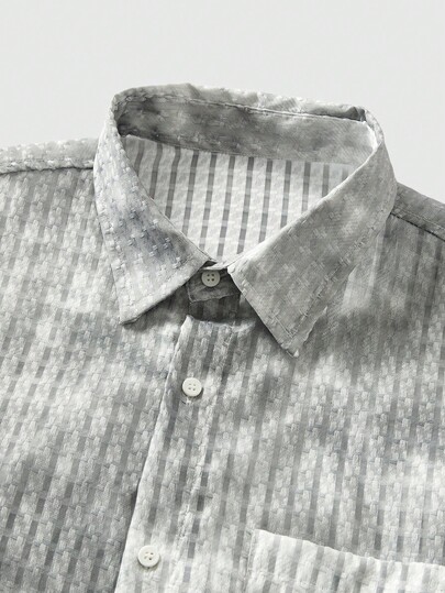 Street Life Men's Tie-Dye Print Button Front Punk Pocket Casual Long Sleeve Shacket