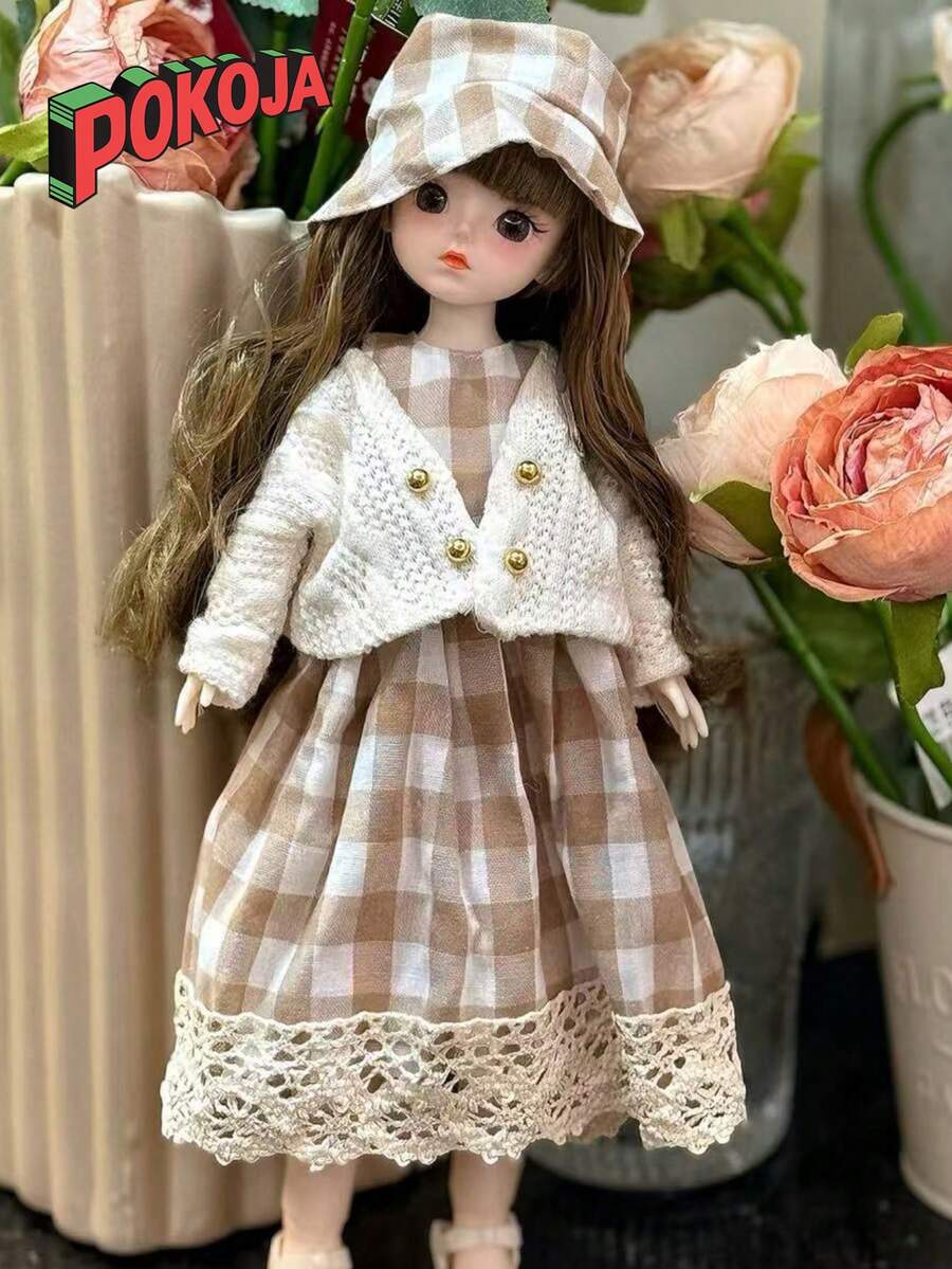 1件30厘米森林仙子娃娃衣服，花边连衣裙，手工精细制作，适合BJD/SD娃娃，公主派对服装，女孩收藏礼物，春季拍照道具，非毛绒填充 - 彩色 - 查看 1