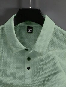 Manfinity Homme Men's Solid Short Sleeve Casual Commuting Polo Shirt Green Polo Shirt Light Green Shirt Lime Green Men Shirt Green Men Shirt Men Green Polo - Green - View 5