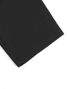 Calvornis Men's Modern Fit Cropped Black Woven Trousers With Unique Buckle Detail For Business And Everyday Wear Men Black Dress Pants Men Trousers - Black - View 7