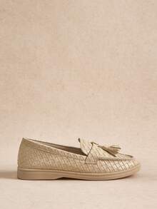 Rosivie Ballerines femme polyvalentes et décontractées avec décoration à franges, style minimaliste pour le travail - Nude - Voir 2