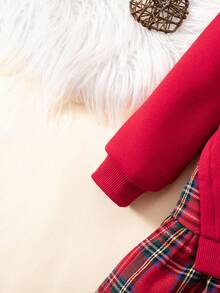 SHEIN Baby Girl Cute Plaid Long Sleeve Patchwork Dress, Autumn/Winter  Fashion