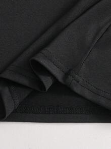 SHEIN 男婴秋冬装三件套：领口拉链长袖棒球夹克、字母印花长袖 T 恤、街头风格印花慢跑裤套装 - 彩色 - 查看 8