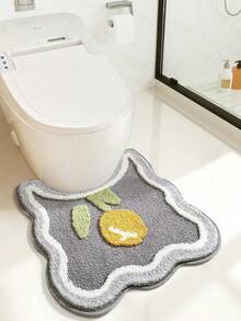 1 Piece Of Tulip Cartoon Pattern Anti Slip Soft Absorbent Bathroom Mat, Home Bathroom Decoration, Bathroom Carpet, Outdoor Carpet, Door Mat, Autumn Decoration, Bathroom Accessories, Back To School Entrance Decoration - Multicolor - View 2