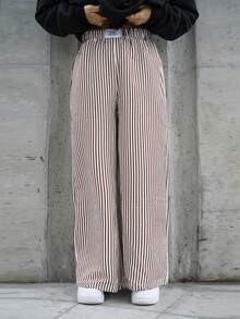 SAYEHFBABY بنطلون نسائي فضفاض واسع الساق بطبعات خطوط وحروف