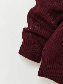 SHEIN Tween Boy Loose Casual Comfortable High Neck Retro Pattern Sweater