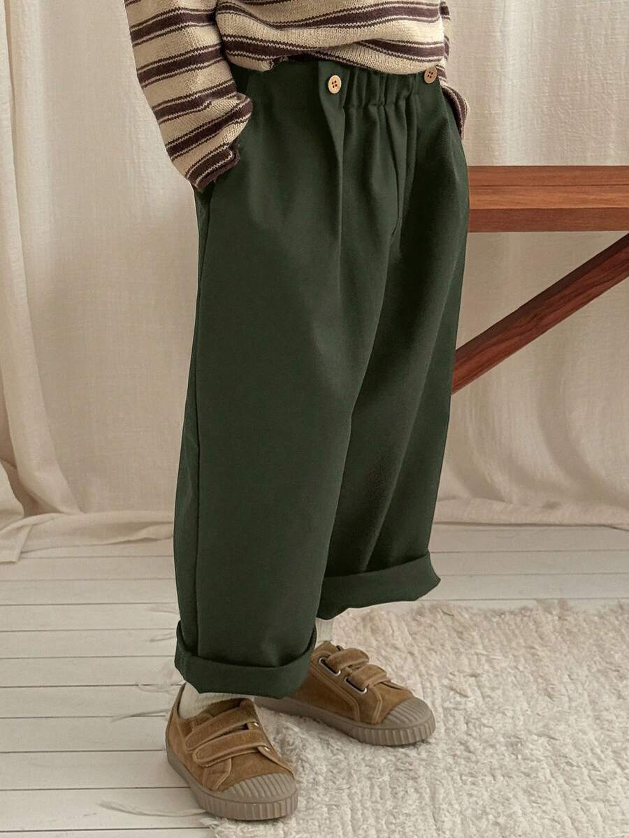 DAZY Pantalones sencillos de unicolor para niños pequeños - Verde - Ver 1