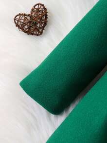 SHEIN Abrigo de lana con doble botonadura y volantes para niña, otoño/invierno - Verde Oscuro - Ver 3