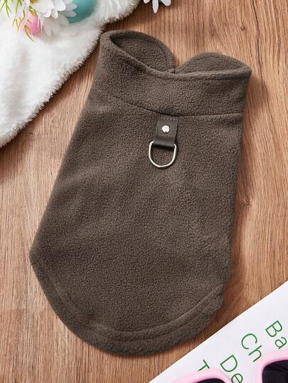 PETSIN 1 Stück kaffeefarben Herbst und Winter Haustier Weste mit Zugring, feiertags dicke warme Haustier Kleidung