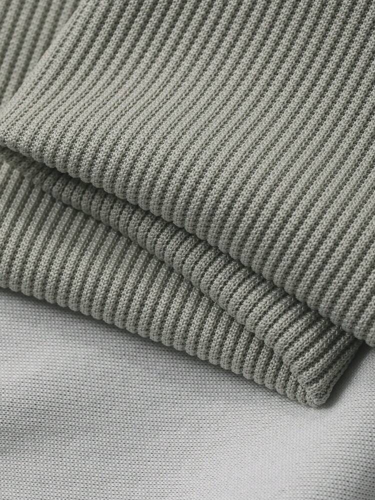 Thick Military Green Letter Print Men's Pullover Pullover Sweatshirt, Autumn/Winter