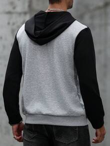 Manfinity CasualCool Men's Casual Contrast Color Hoodie Sweatshirt Men Knit Shirt Plus Size Men Hoodies Men Hoodies Pullovers Mens Hoodies Casual Old Money,Daily Leisure, Weekend Trips, Outdoor Activities, Travel Expeditions, Relaxed Work Environments Or Semi-Formal Occasions, Boyfriend/Husband Gift, Anniversary Gift Party Christmas New Years Wedding - Multicolor - View 2