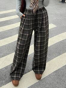 DAZY Women's Casual Plaid Pants, Suitable For Autumn/Winter