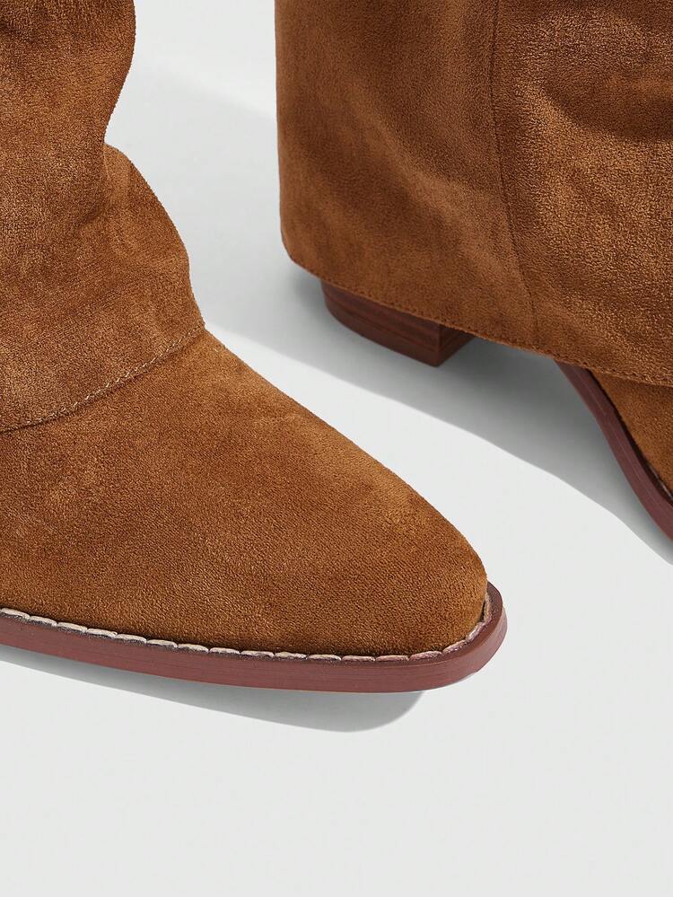 CUCCOO SZL Women's Pointed Toe Western Style Fashion High Heel Knee-High Boots For Daily Wear