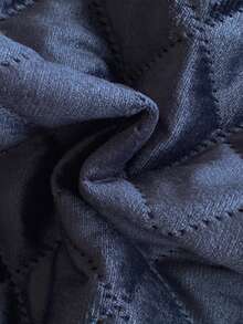 PrepCrw 1 件男婴优雅都市可爱百搭海军蓝菱形图案领夹克，适合日常休闲、外出、聚会、秋冬季 - 藏蓝色 - 查看 4