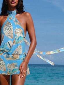 Opulessa Robe mini tricotée dos nu pour femmes