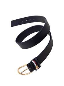 Tommy Hilfiger Signature Tape Leather Women's Belt Black - Blue - View 3