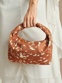 SHECARRY Tas Wanita, Tas Jinjing Wanita, Motif Zebra, Motif Hewan, Modis, Elegan, Sederhana, Personal, Serbaguna, Klasik, Untuk Perjalanan, Kantor, Kencan, Sehari-hari, Belanja, Sore Hari - coklat kekuningan - View 5