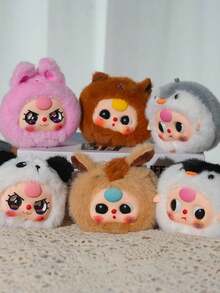 1PC Plush Toy Keychain Not Plush Filled Cartoon Bag Charm Hanging Ornament Cute Stuffed Animal Decor For Backpack Purse Travel Gift - Multicolor - View 13