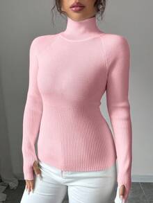 SHEIN Raffinéa Y2K Elegant Outdoor Knitted Pullover Sweater, Suitable For Commuting, Holiday, And Daily Wear - Baby Pink - View 4