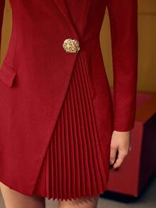 MOTF PREMIUM 女士翻领褶裥短裙，秋冬款