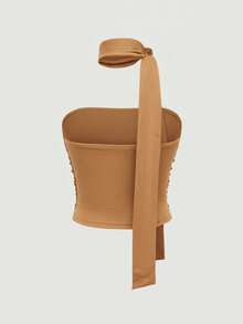 Women Tops - Camel - View 2