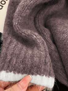 Franclia 复古灰色女士毛衣，柔软宽松针织上衣，2024秋冬新款 - 彩色 - 查看 4