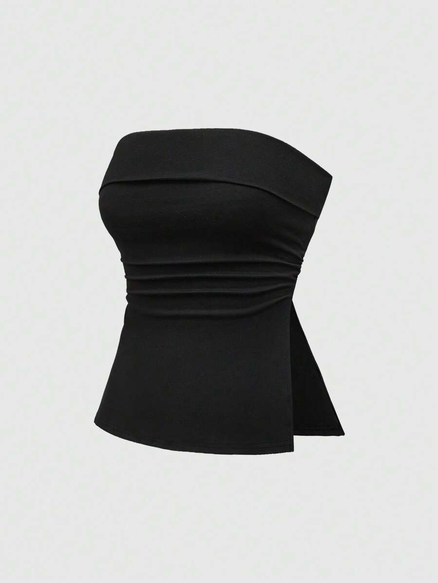 Top mujer stapless cualquier ocasión formal casual trendy corte A femenino - Negro - Ver 1