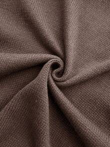 SHEIN 宽松圆领休闲棕熊图案长袖套头毛衣，适合青少年女孩，保暖舒适，时尚街头风，宽松版型，印花图案，返校季必备，运动休闲，学院风，复古风 - 棕色 - 查看 7