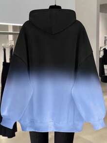 EMERY ROSE Popular Ombre Regular Fit Plus Size Women Casual Sweatshirt - Blue - View 2