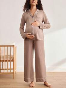 Casual Basic Fashion Maternity & Nursing Pajamas, Winter